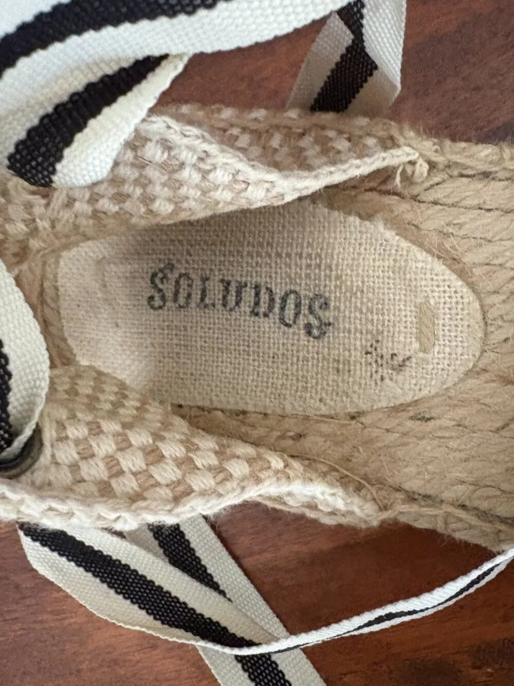 Soludos Cottagecore Black Ribbon Wrap Espadrilles Boho Chic Coastal Preppy Sz 8